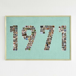 Crea tu collage de fotos personalizado "1971" como regalo unique