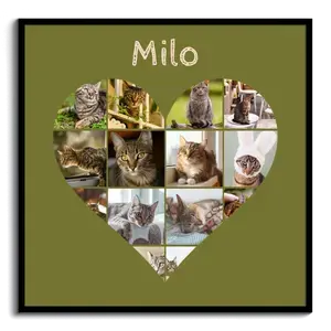 Collage corazón con fotos de tu gato: crea el tuyo con texto o nombre personalizado Collage corazón con fotos de tu gato: crea el tuyo con texto o nombre personalizado
