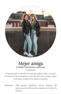 Crea tu póster "Mejor Amiga" personalizado con foto y definición única