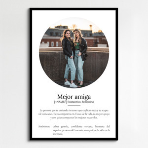 Crea tu póster "Mejor Amiga" personalizado con foto y definición única