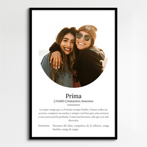 Crea tu póster personal: "Prima" - Regalo único y personalizable