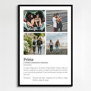 Crea tu póster personal: "Prima" - Regalo único y personalizable