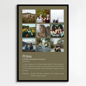 Crea tu póster personal: "Prima" - Regalo único y personalizable