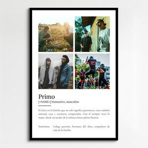 Crea un póster definición ‘Primo’ personalizable con foto y texto único