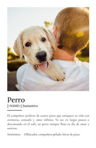 Crea tu Cartel Definición Perro Personalizado: Añade fotos y tu texto único