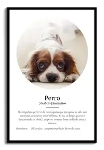 Crea tu Cartel Definición Perro Personalizado: Añade fotos y tu texto único