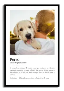 Crea tu Cartel Definición Perro Personalizado: Añade fotos y tu texto único