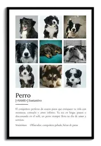 Crea tu Cartel Definición Perro Personalizado: Añade fotos y tu texto único