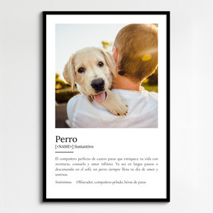 Crea tu Cartel Definición Perro Personalizado: Añade fotos y tu texto único