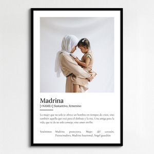 Crea tu póster definición "Madrina" personalizable para un regalo único