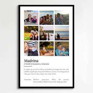 Crea tu póster definición "Madrina" personalizable para un regalo único