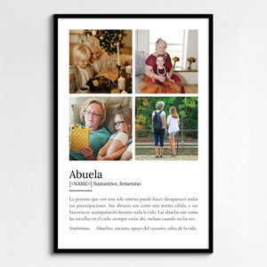 Crea la definición perfecta para Oma: add fotos y personaliza tu regalo.