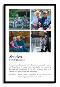 Crea un póster definiciones "Abuelos" personalizado con tus fotos