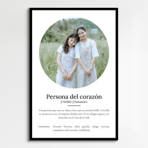 Crea tu propio Poster 'Herzensmensch' romántico y personalízalo con tus fotos favoritas