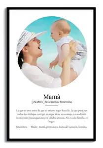 Crea un póster personalizado "Mamá" con fotos y definición única