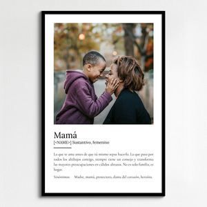 Crea un póster personalizado "Mamá" con fotos y definición única