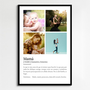 Crea un póster personalizado "Mamá" con fotos y definición única