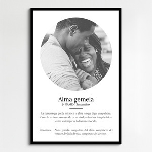 Crea tu Póster Personalizado 'Alma Gemela' - Añade tus Fotos y Definición Única