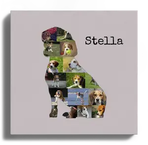 Crea tu collage canino único: Beagle con tus fotos y texto personalizado