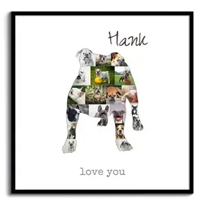 Crea tu Collage de Bulldog con Fotos y Texto Personalizado