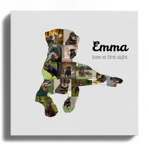Crea tu propia collage de Rottweiler con fotos personales y texto único.