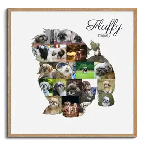 Crea tu collage Shih Tzu único: Personaliza fotos y texto