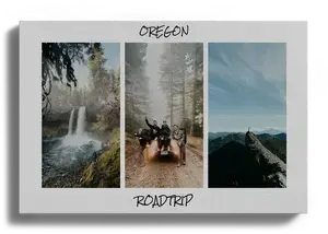 Crea tu collage de viaje Roadtrip con ruta, paradas y texto personalizado