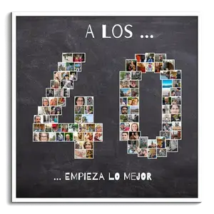 Crea tu collage de cumpleaños 40 con fotos y textos personalizados