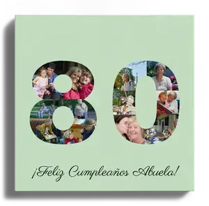 Crea un collage de fotos para 80 cumpleaños de la abuela y personalízalo ahora