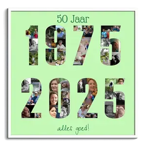 Collage de fotos con dos años - Diseña el tuyo (1975-2025) para cumpleaños o aniversarios