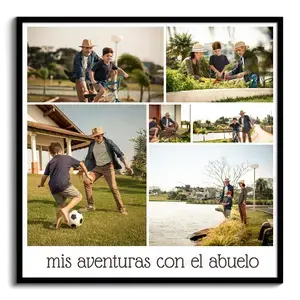 Póster collage de fotos para abuelo – personaliza 6 fotos y Mis aventuras con el abuelo