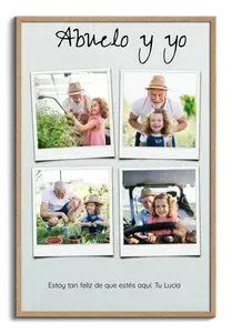 Collage de fotos Polaroid para tu abuelo - diseña el tuyo con 4 fotos y texto