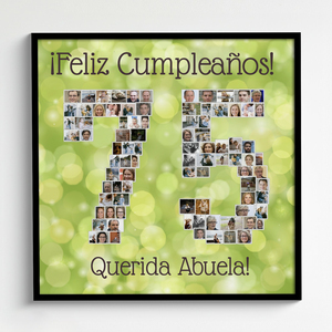 Crea tu collage de fotos personalizado "75" para el cumpleaños de tu abuela