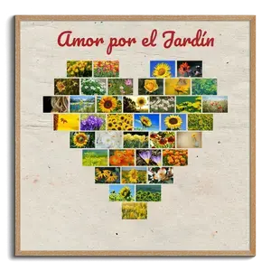 Crea tu Collage Corazón de Fotos en Lienzo "Gartenliebe" Personalizado
