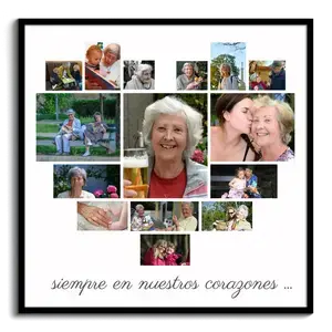 Crea un póster collage corazón personalizado para abuela - Regalo especial