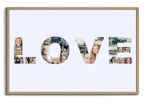 Collage de fotos "LOVE" personalizable para bodas - Crea tu recuerdo romántico