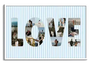 Collage de fotos "LOVE" personalizable para bodas - Crea tu recuerdo romántico