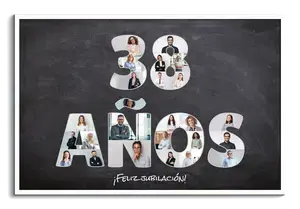 Póster de collage "38 años" para jubilación