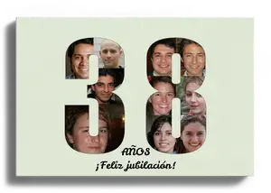 Crea un póster fotográfico personalizado para celebrar 38 años de jubilación