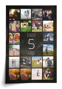 Collage de fotos número 5: diseña el tuyo. Regalo 5 años: aniversario de boda, cumple 5 Collage de fotos número 5: diseña el tuyo. Regalo 5 años: aniversario de boda, cumple 5