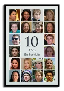 Collage de fotos 10 aniversario: empresa y boda