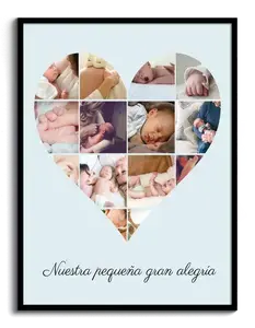 Crea tu propia collage corazón para bebé: "nuestro pequeño gran tesoro"