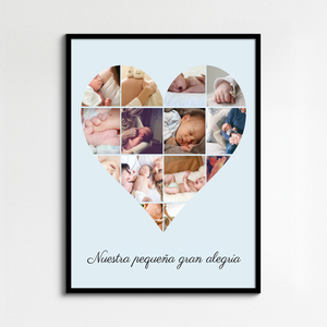 Crea tu propia collage corazón para bebé: "nuestro pequeño gran tesoro"