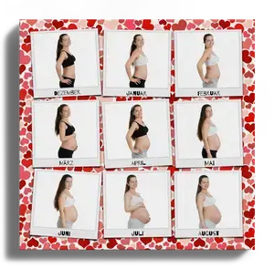 Crea tu Collage de Embarazo Polaroid personalizado con fotos y texto únicos