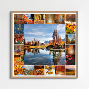 Collage de fotos de naturaleza y animales 4 estaciones: crea e imprime en calidad premium