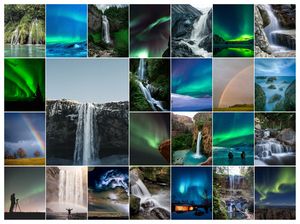 Crea tu collage de naturaleza: impresión premium, auroras, cascadas, arcoíris y tormentas