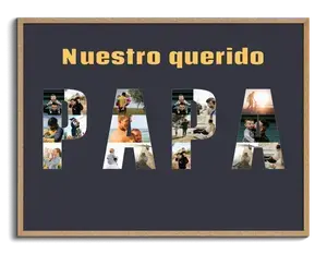 Collage de fotos con letras: crea PAPÁ, MAMÁ, ABUELO y ABUELA con tu texto personalizado
