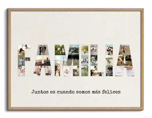 Crea tu collage "FAMILIA" con fotos personalizables y un toque de amor