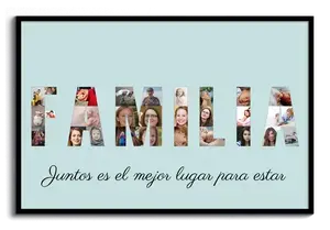 Crea tu collage "FAMILIA" con fotos personalizables y un toque de amor