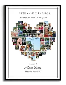 Crea un tributo eterno: Collage conmemorativa personal en forma de corazón